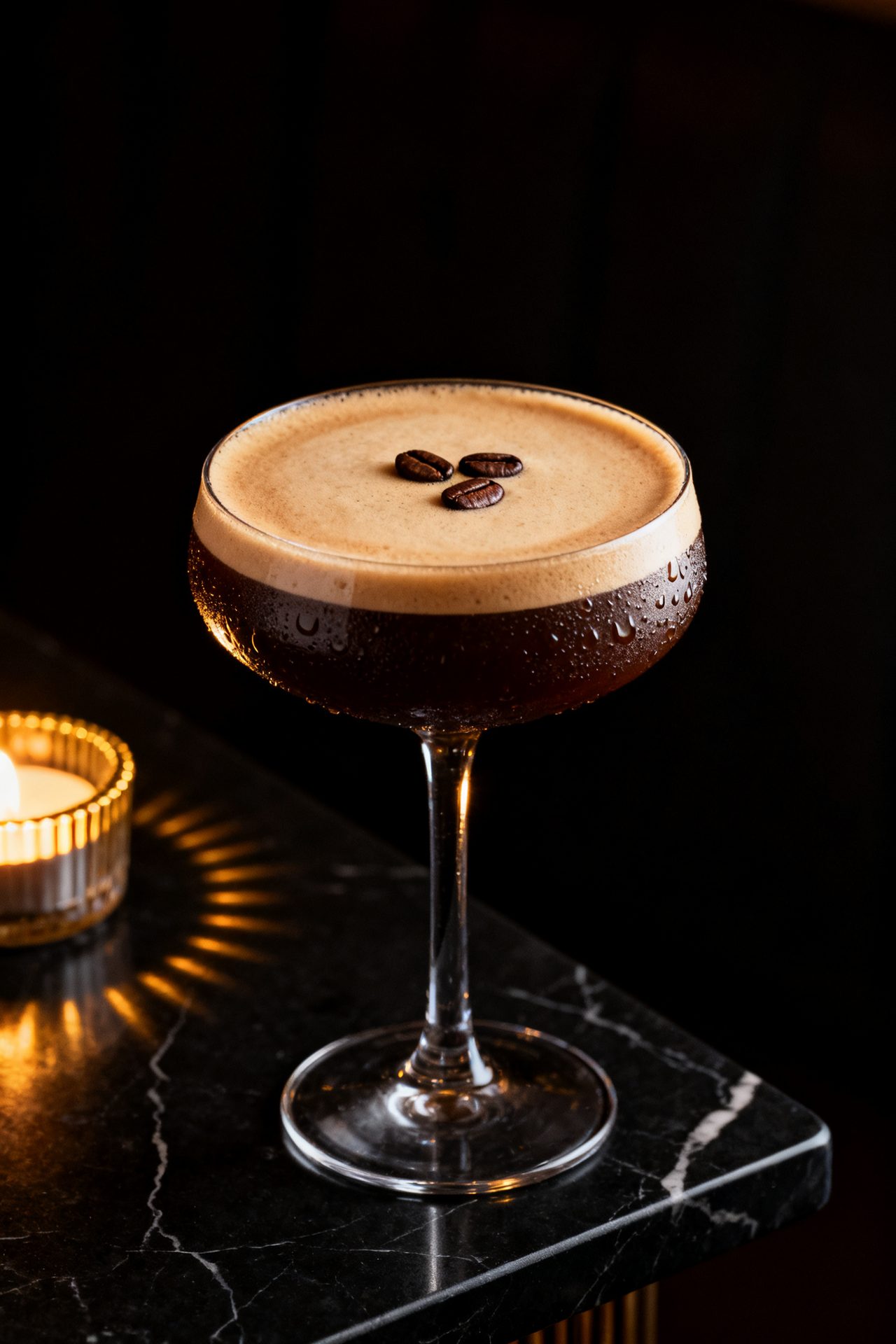 Espresso martini in a chilled coupe