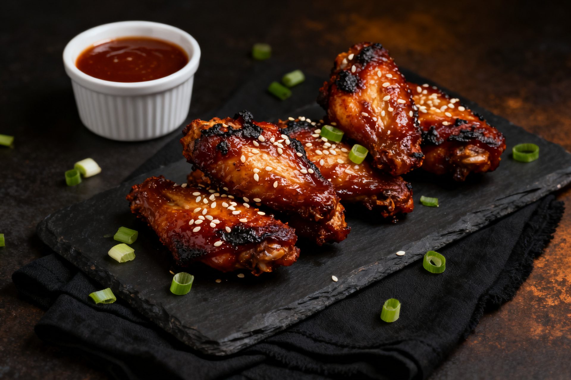 Crispy glazed wings with house sauce